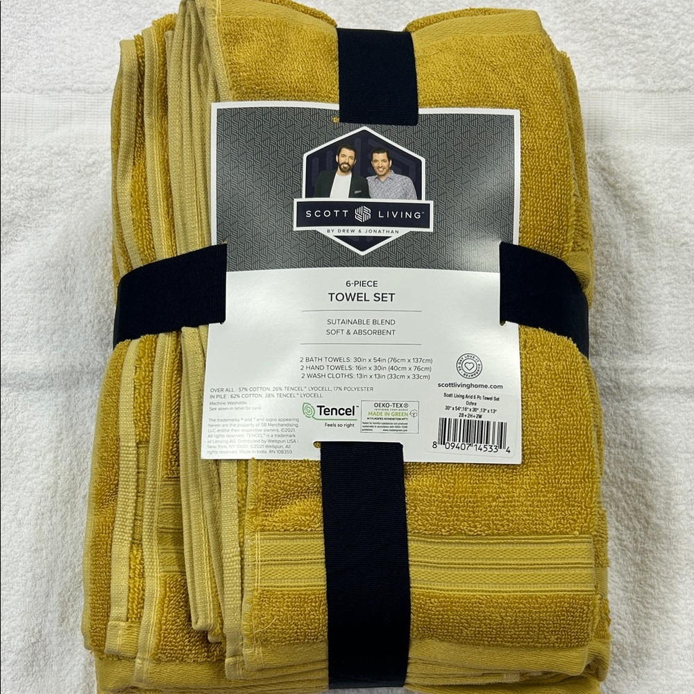 Scott Living Mustard 6-Piece Towel Set